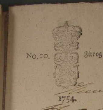 Niels Olsens (Overby) sessionspas fra 1754, der er bevaret i Landsarkivet.